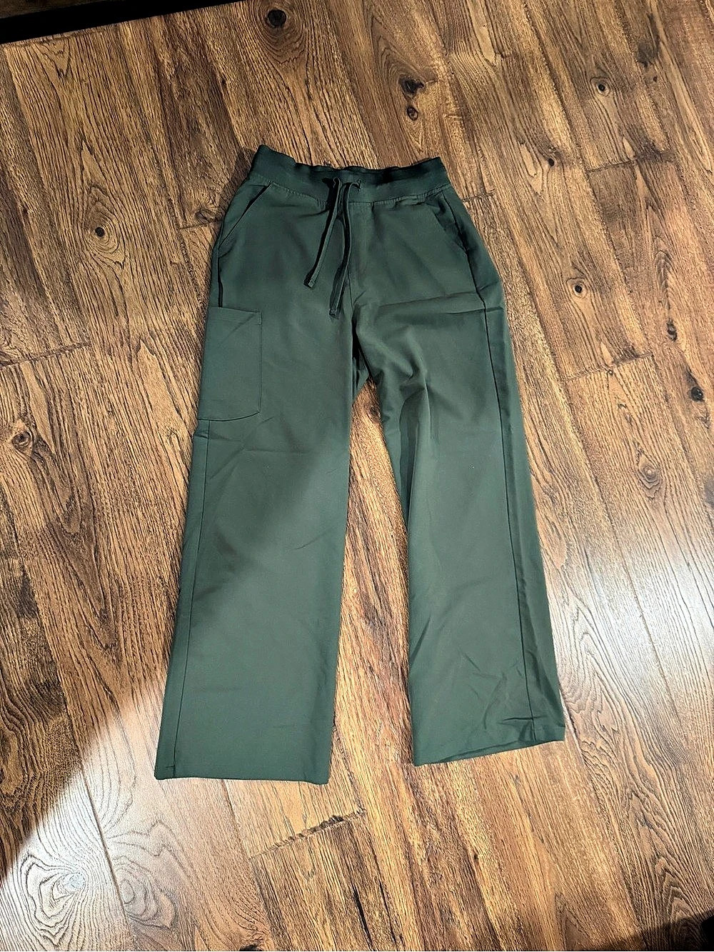 Mandala High Waisted Wide Leg Scrub Pants Thyme Green Size S